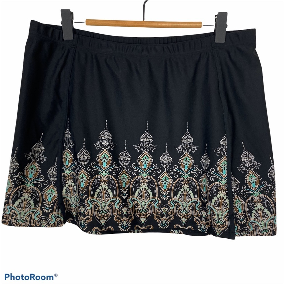 ATHLETA CYA Indian Swirl Print Powermesh Skirt Med